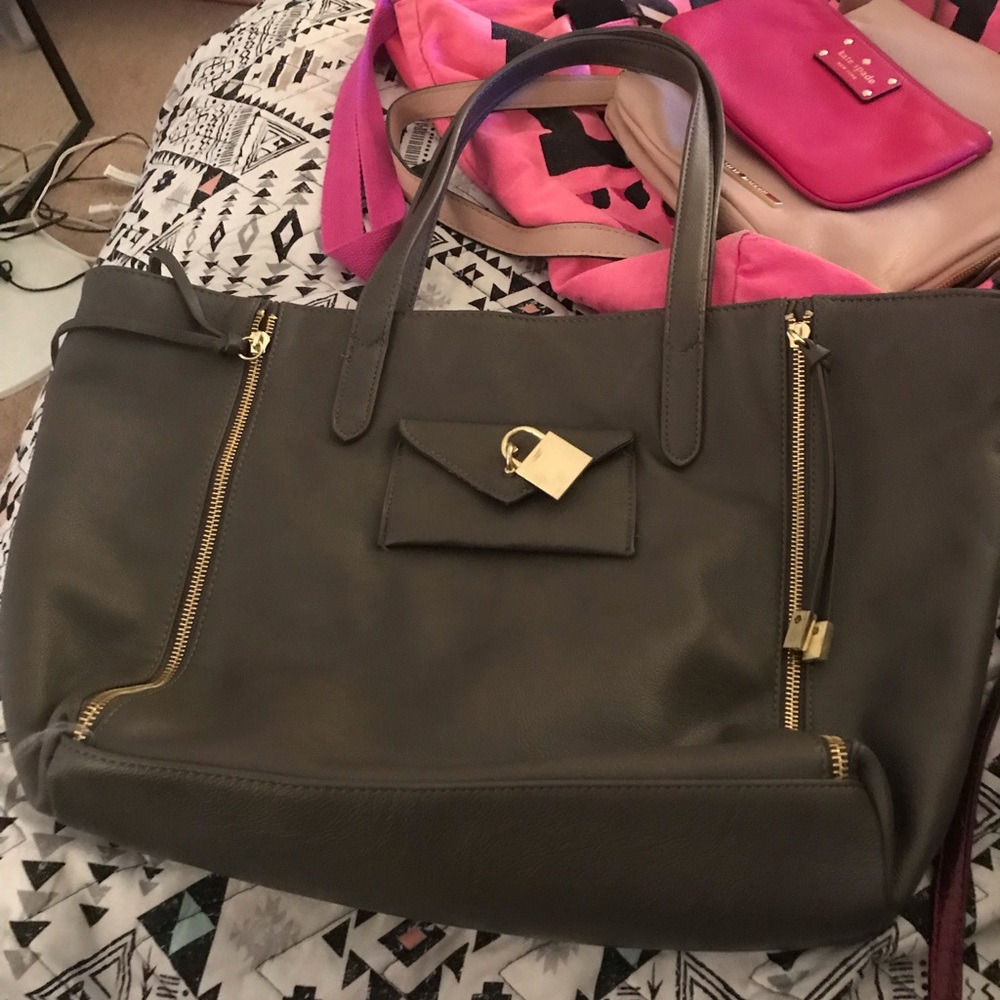 Gunmetal grey Olivia and joy tote bag